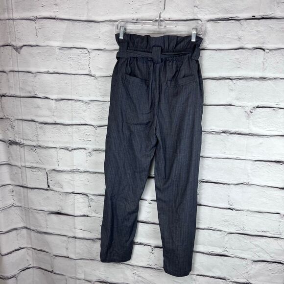 Cartonnier Gray Paperbag Waist Tie-Front Trousers Women’s Pants - Picture 7 of 8